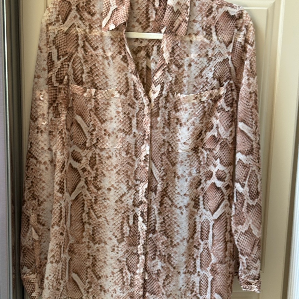Express Brown Patterned Blouse